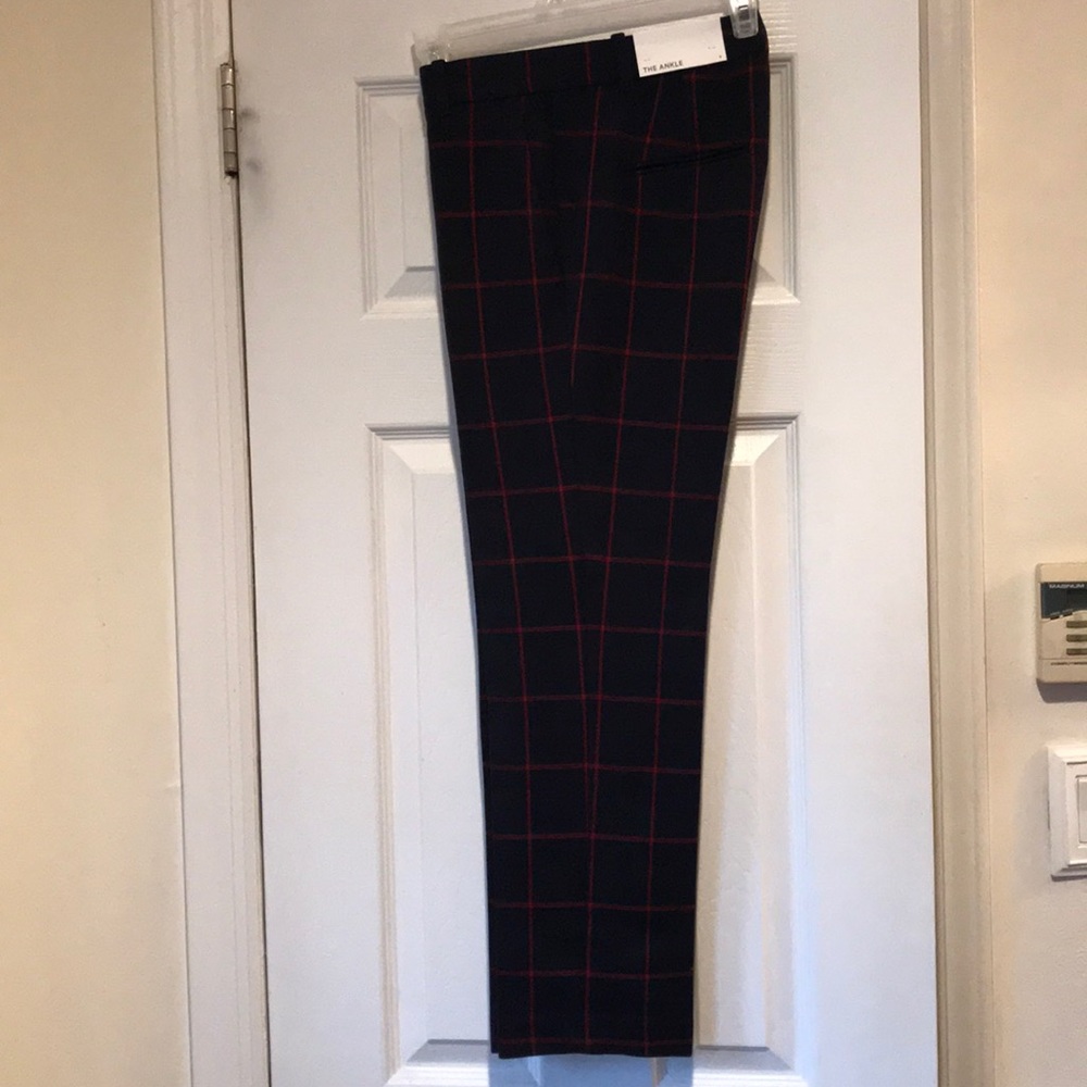 Windowpane ankle pants